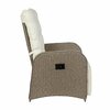 Flash Furniture Nemo Indoor/Outdoor Patio Wicker Rattan Recliner Lounge Chair w/Flip up Side Table, Beige and Brown LTS-0422-BG-BR-GG